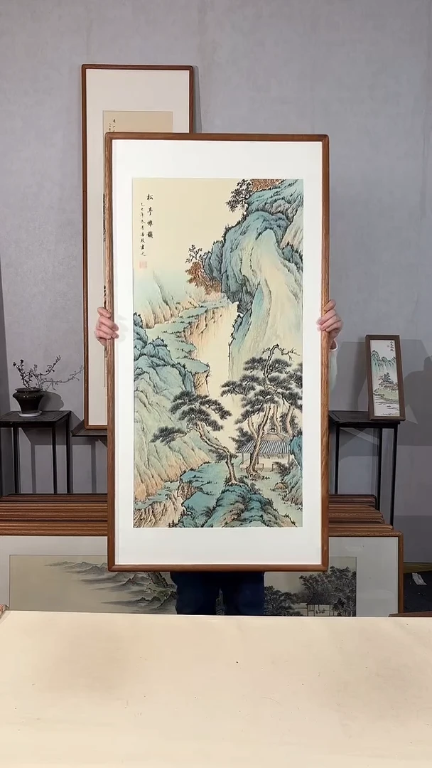 国画手绘*松亭雅韵*62*122cm带框发货