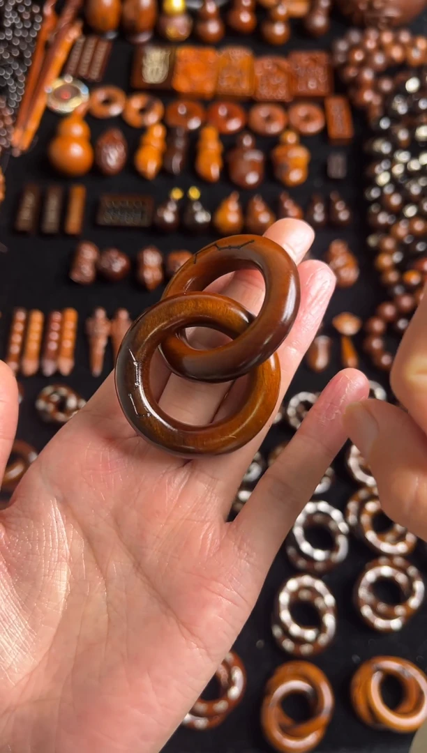 枣木雷击枣木玉化六七星乾坤圈2.5