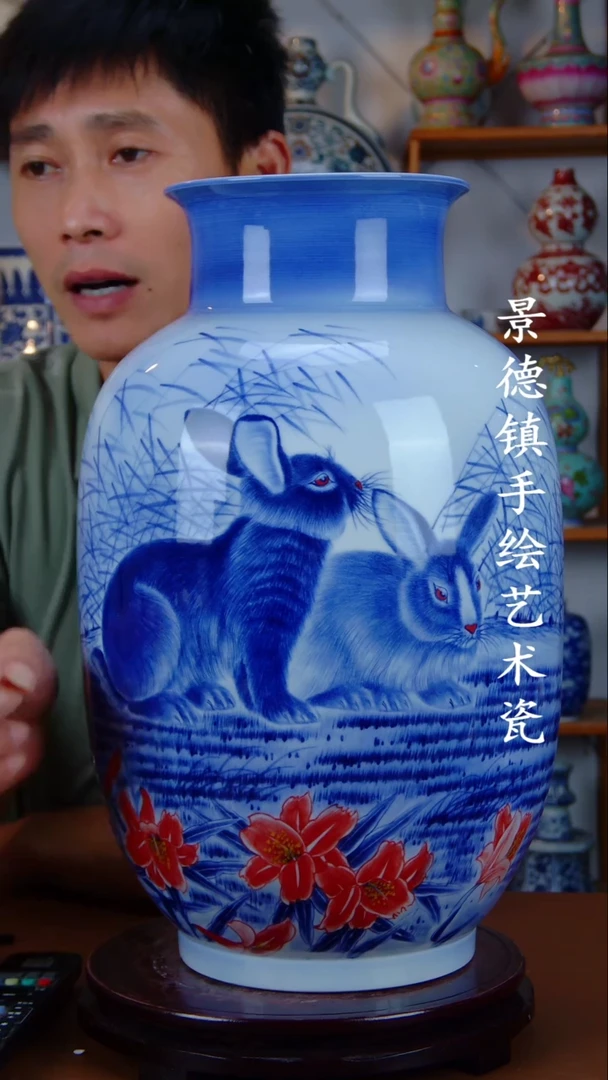 瓶景德镇手工手绘陶瓷摆件39