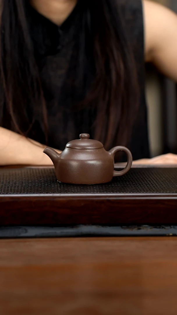 茶壶紫砂150cc黄龙山原矿紫泥梨型26