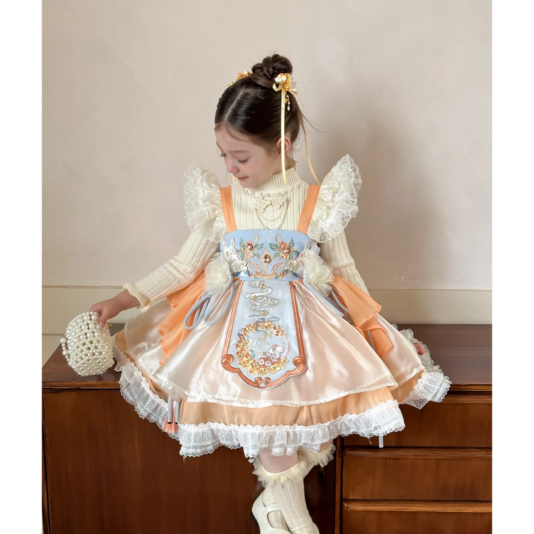 【带可拆卸裙撑】汉服女童2025新款儿童洛丽塔套装Ki-1038