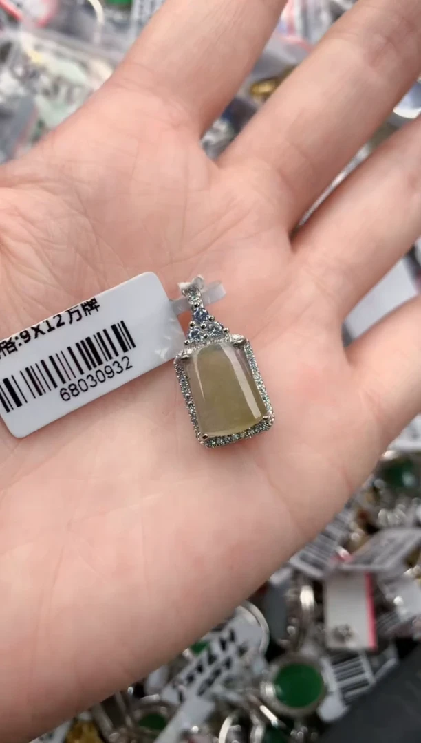 银S925镶嵌戒指翡翠2222      10