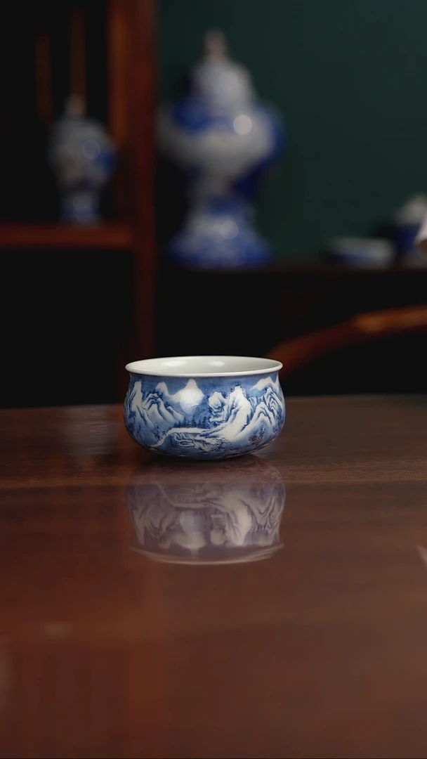 晓月窑 山水积雪图