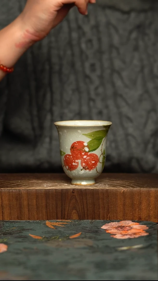 杯釉下彩手工手绘同款陶器