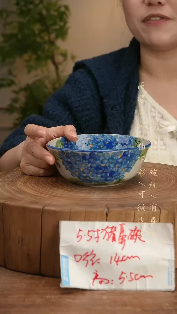 碗瓷景德镇手工手绘高温瓷釉下彩