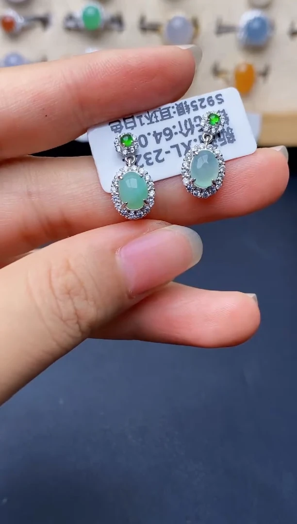 银S925镶嵌戒指翡翠4254