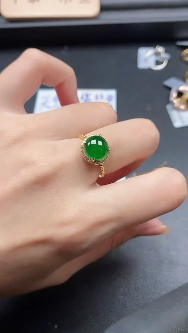 翡翠戒指银S925镶嵌51511