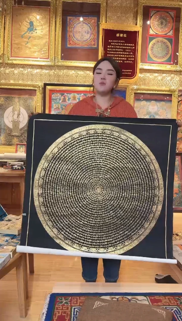 吊坠六字真言--热贡纯手绘