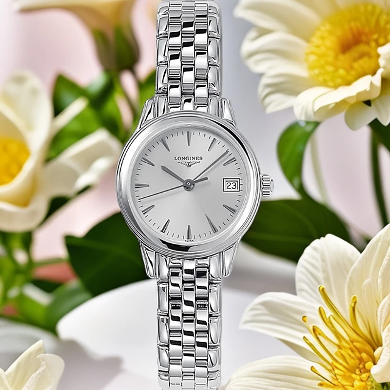 99新 Longines/浪琴 仁智女表/全套军旗/25表径石英/经典质感银盘