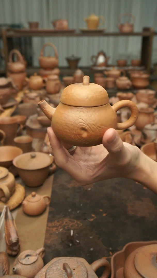 老岩泥原矿料  木纹小梨壶120ml