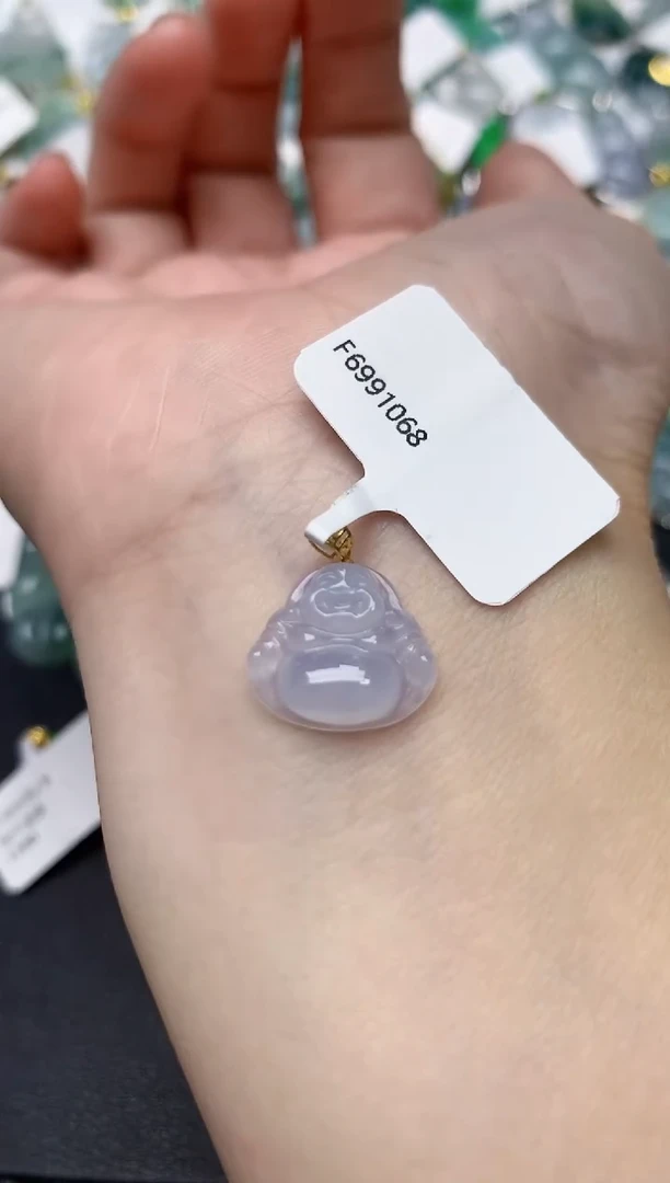 颈饰18K金镶嵌翡翠天然缅甸A货翡翠