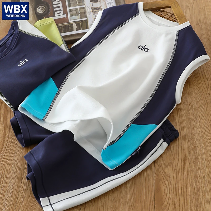 男童套装小少爷夏装儿童中大童背心短裤两件套帅气潮2025夏季新款