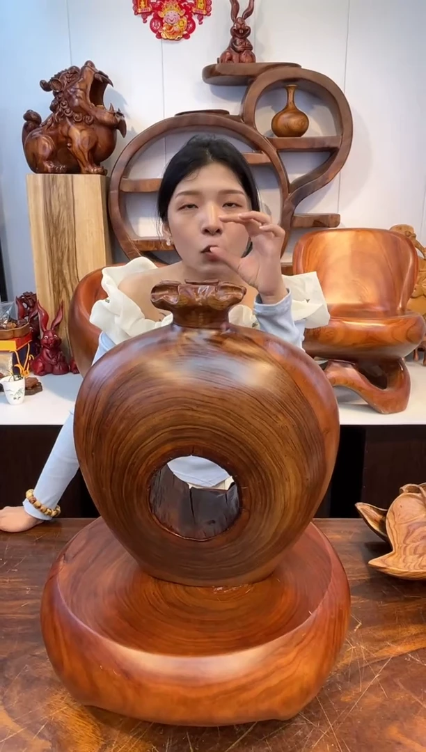 木香樟木创意花插