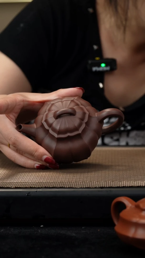 茶壶紫砂紫泥筋纹培风160cc