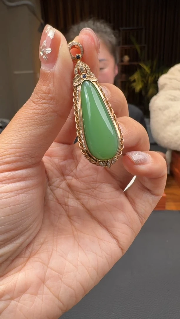 【闪购商品】和田玉16018K金镶嵌1.23赵玉