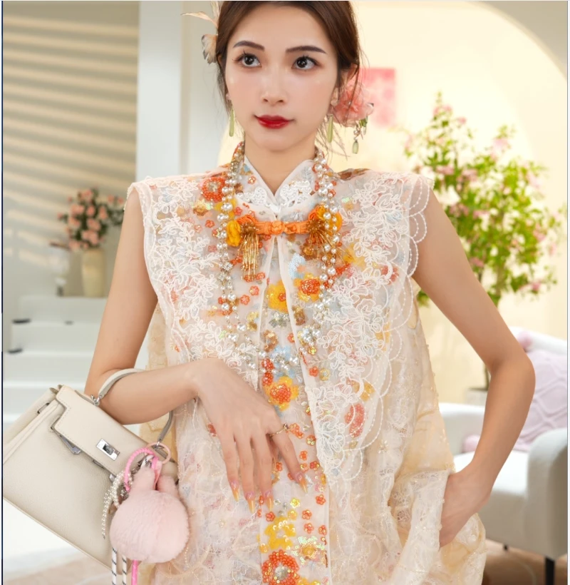 清『龙颜橙花』云间高端重工刺绣新中式上衣2025b7830小小-大女王仓