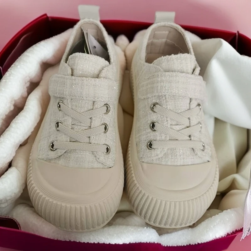 春季新款女童饼干鞋女童帆布鞋低帮韩版学生时尚百搭儿童厚底