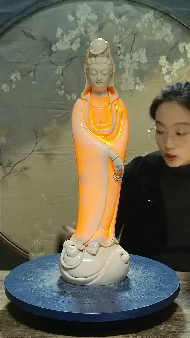 摆件德化瓷观音造像高55公分
