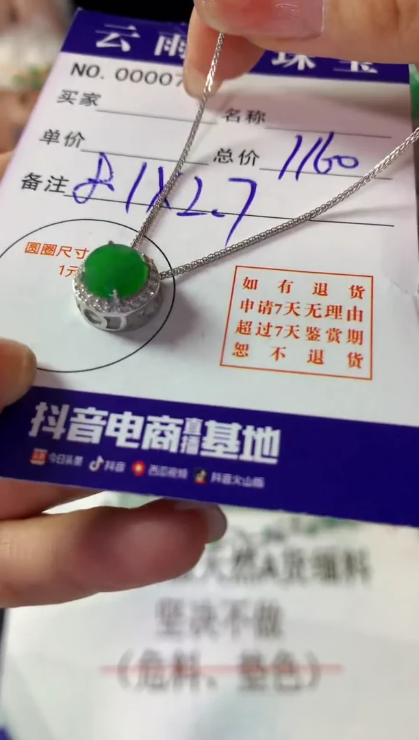 颈饰银S925镶嵌翡翠翡翠