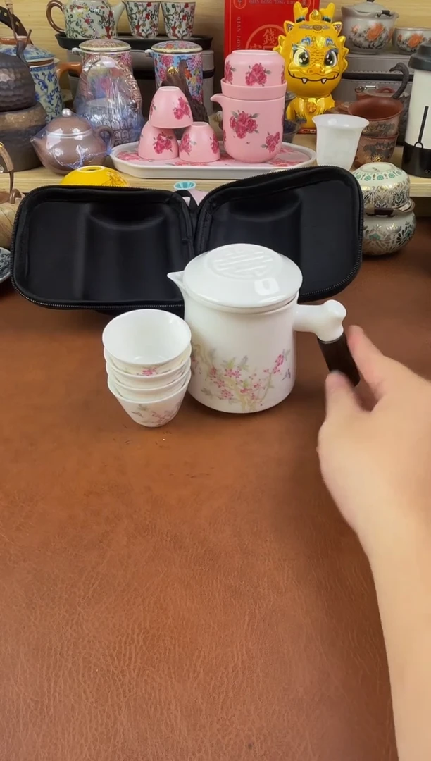 陶瓷茶具摆件旅行套组