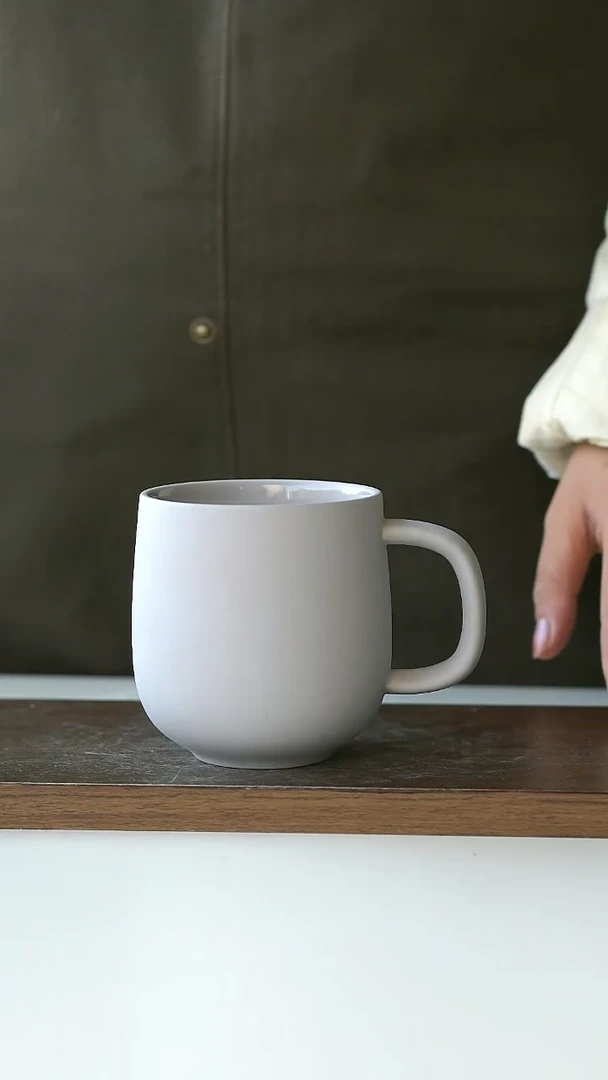 【闪购商品】陶瓷出挪威灰紫马克杯@4-2@