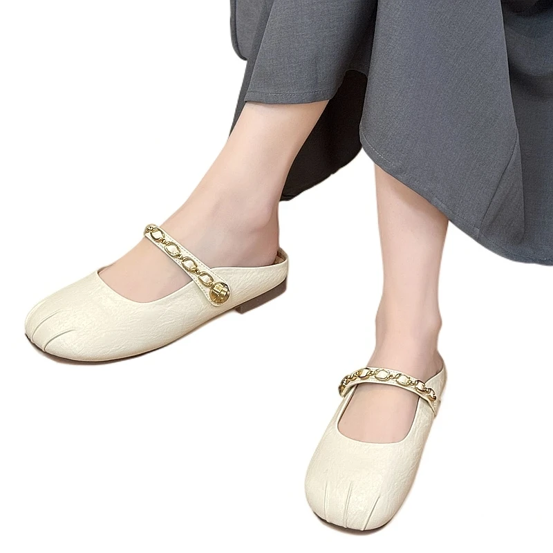 KFT脚王 女士凉鞋拖鞋懒人一脚蹬玛丽珍包头半拖后空柔软KN260214