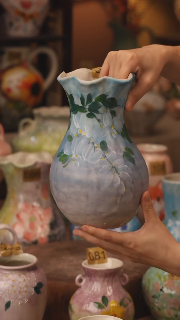 陶瓷377景德镇设计师手作花器摆件侘寂风