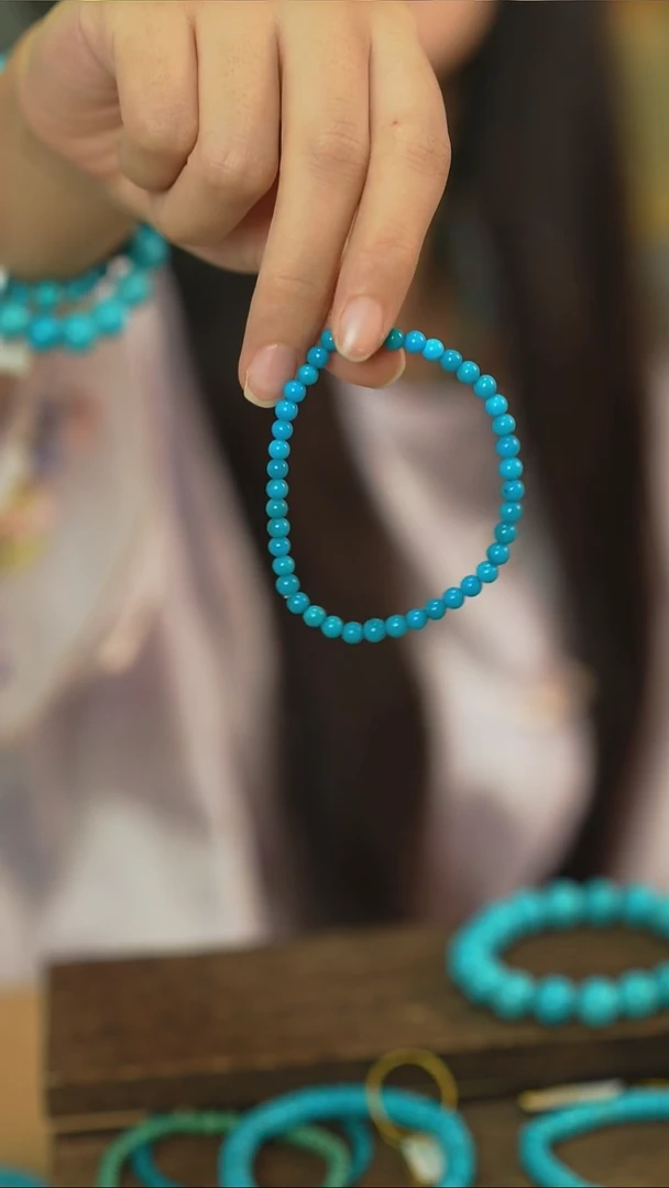 未镶嵌绿松石手串暴力蓝色系