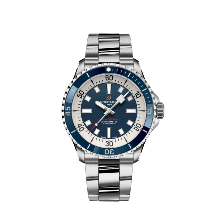 99新 BREITLING/百年灵 超级海洋A17375E71C1A1/42mm蓝盘钢带全套