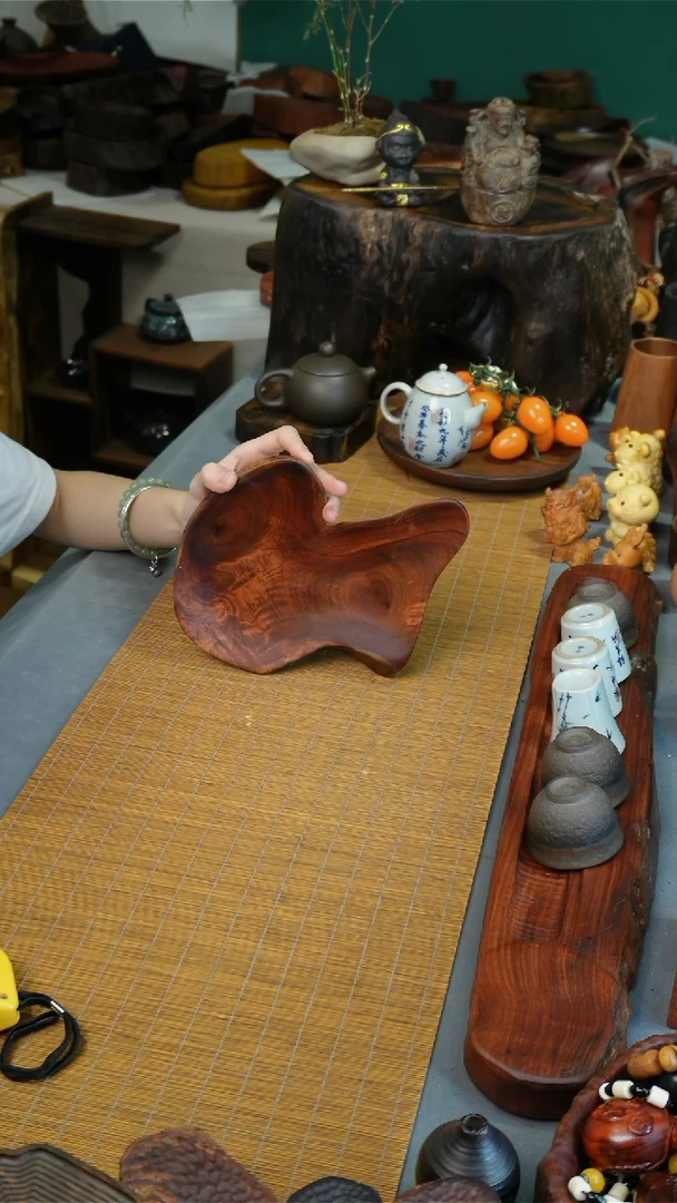 缅甸花梨果盘18-17-3