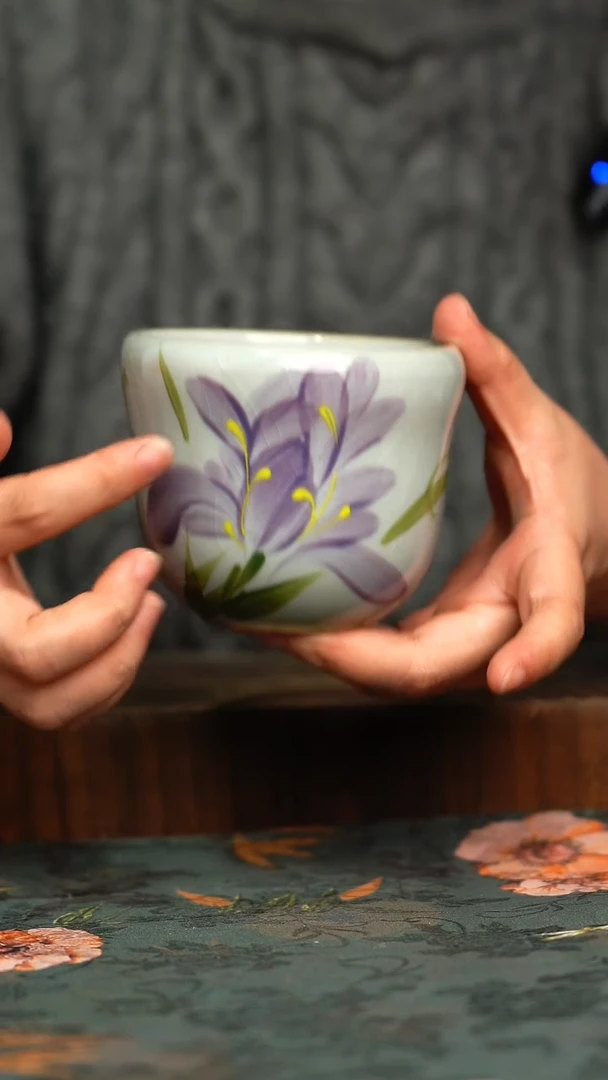 杯釉下彩手工手绘同款陶器