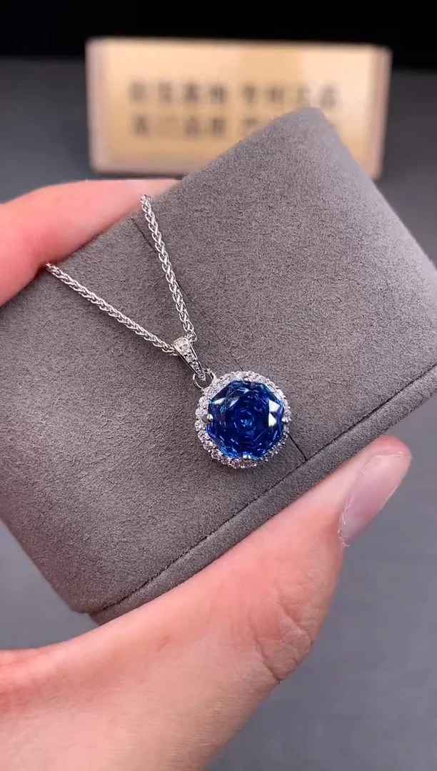 颈饰银S925镶嵌托帕石2222