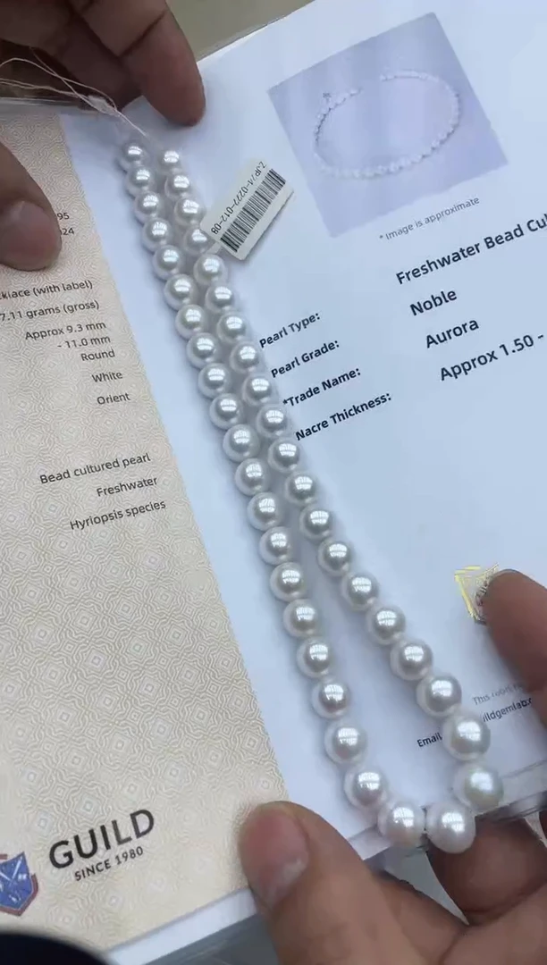 【闪购商品】淡水珍珠颈饰银S925镶嵌9-11白细胞五星欧若拉