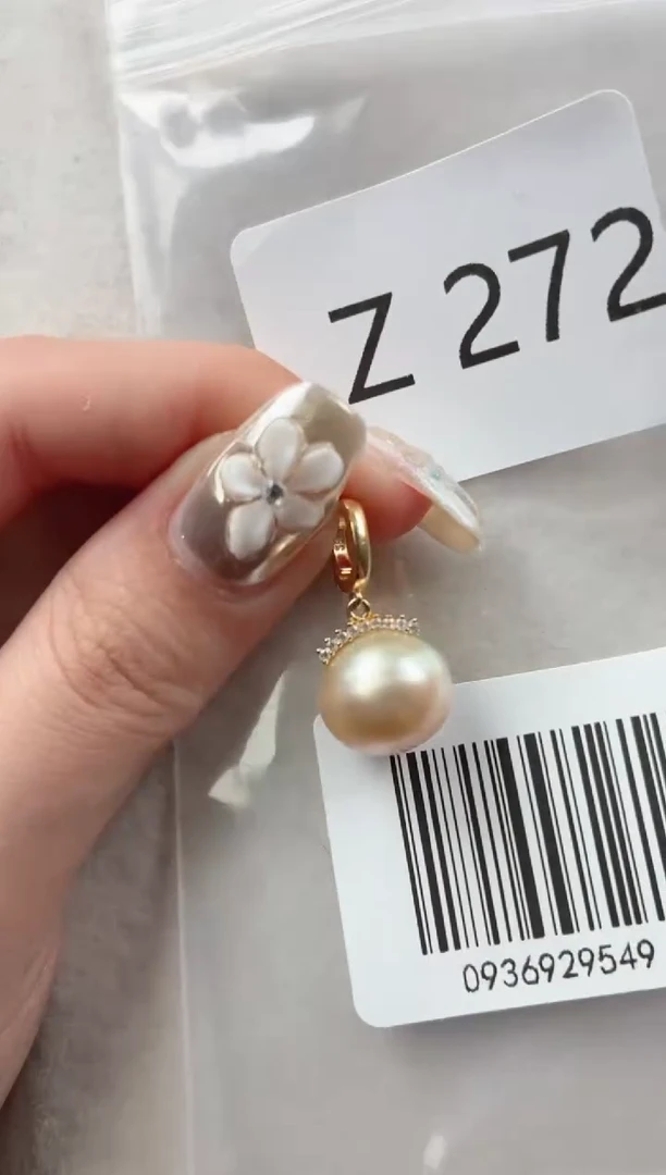 银S925镶嵌吊坠海水珍珠Z272