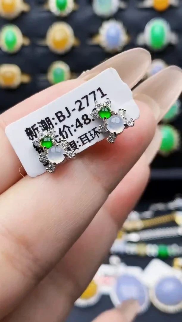 银S925镶嵌戒指翡翠0155