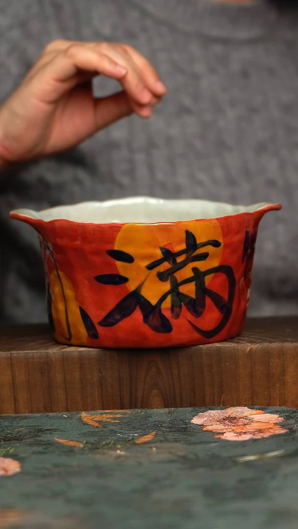 杯釉下彩手工手绘同款陶器
