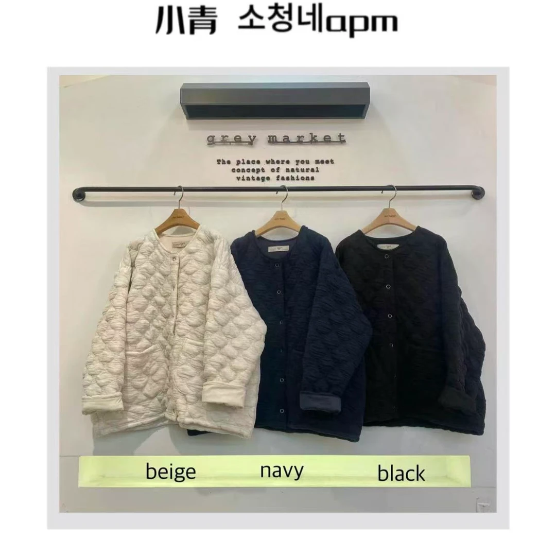 韩国东大门 蝴蝶结/泡泡图案奶呼呼外套