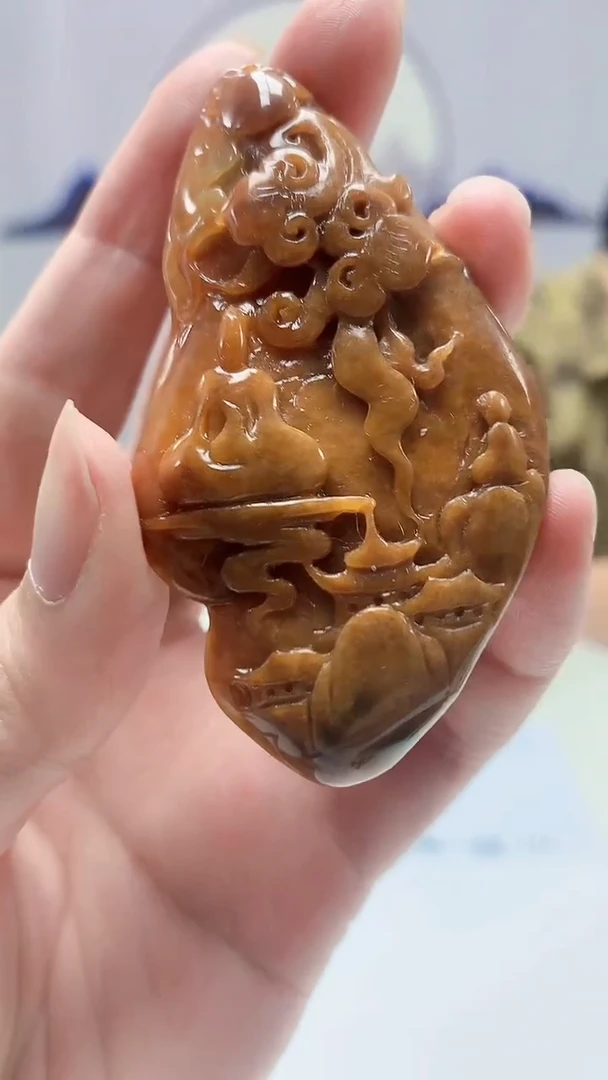 【闪购商品】定制翡翠未镶嵌4688zm-毛货挂件26悟道