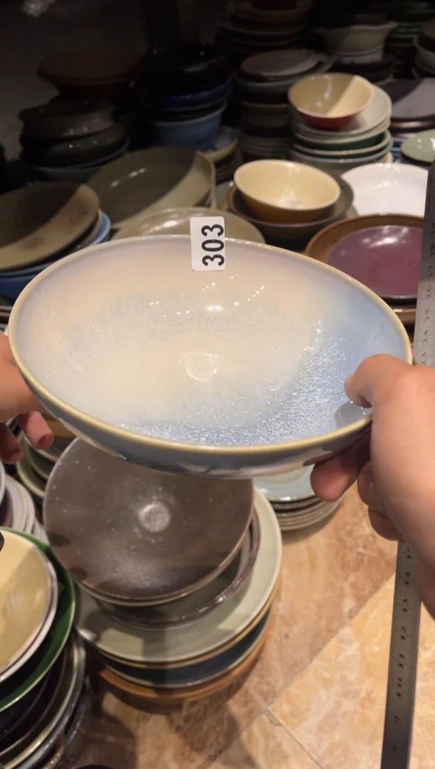 【闪购商品】瓷片303  微瑕粉黛釉深盘1个