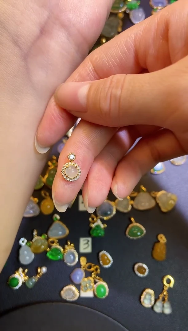 翡翠银S925镶嵌吊坠(不含链)1