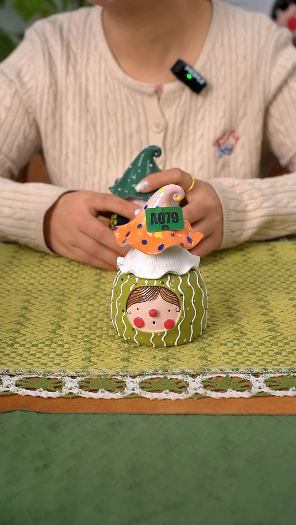 【闪购商品】.079喜上陶社蘑菇摆件