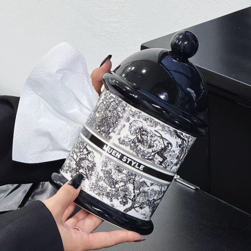 沐恩纸巾盒高级感创意高档客厅茶几摆件餐巾纸抽纸盒卷纸筒收纳盒