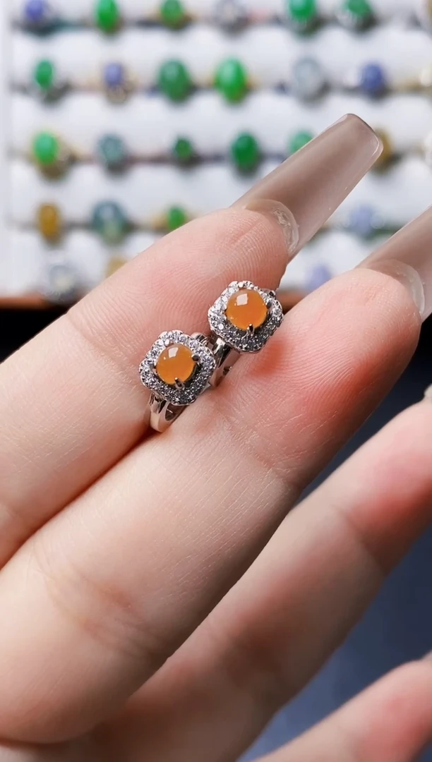 银S925镶嵌戒指翡翠3257