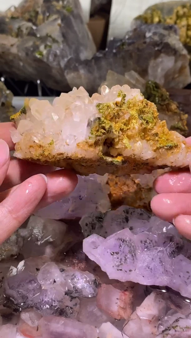 未镶嵌珠宝半成品水晶59号 182克精品莫奈花园水晶晶簇