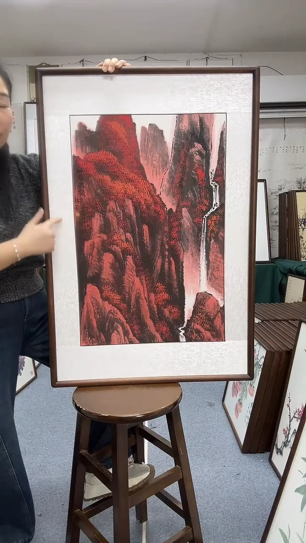 国画尺寸35*68实木画框京东包邮手绘