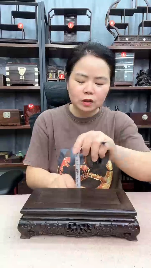 鸡翅木类端景台3049小李子红木工艺品