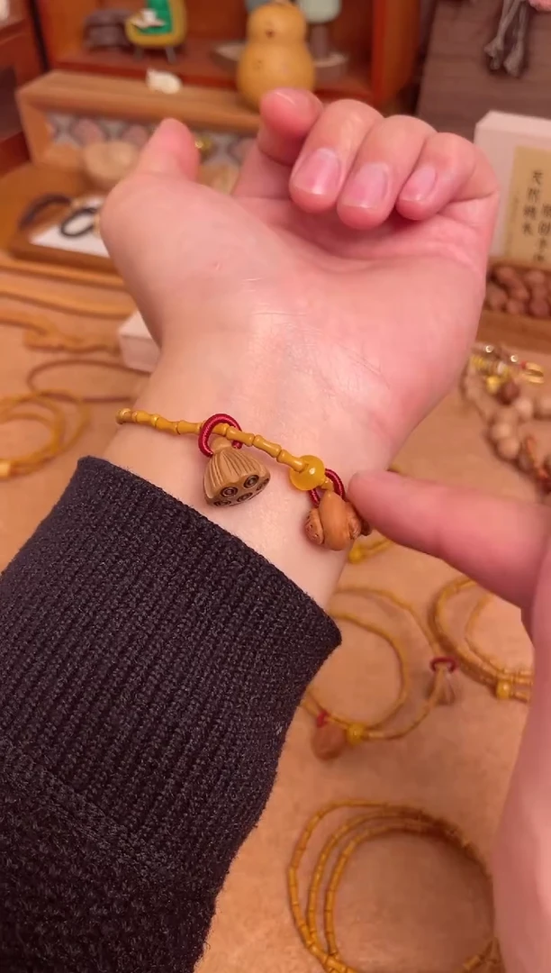 竹节手串一物一拍单圈加黄跑环好运连连