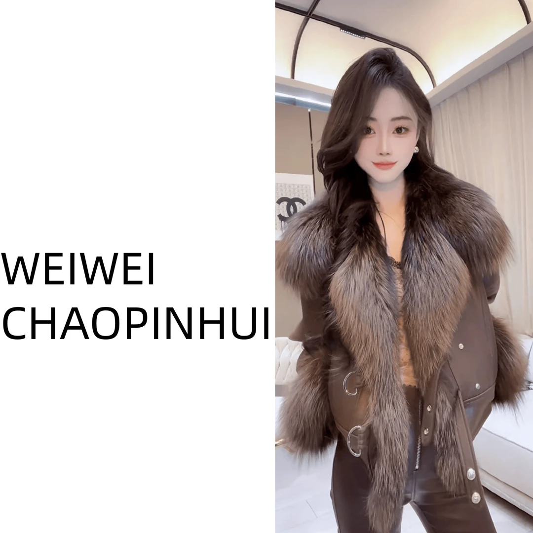 【薇薇高端欧货】冬季时尚高级轻熟拼接狐狸毛鹅绒羽绒服- 31271089