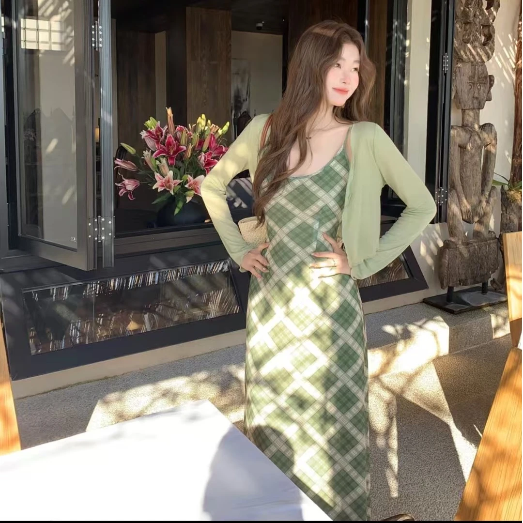 【芸尚】长袖休闲风长款时尚套装修身春夏新款夏豆2510#