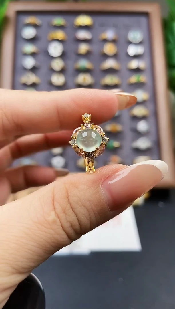 银S925镶嵌戒指翡翠21